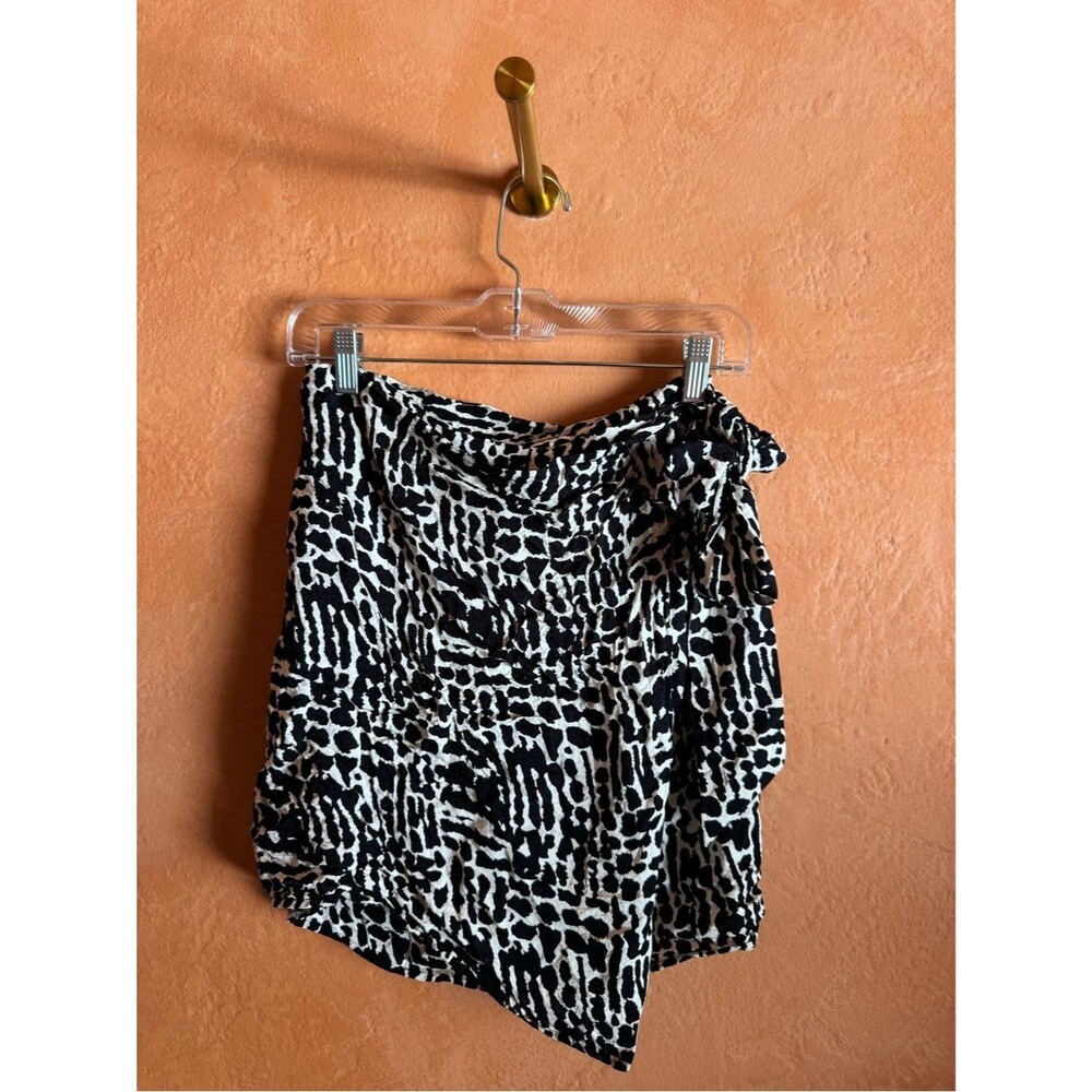 ba&sh Animal Print Wrap Skirt Sarong Tie Waist Mini Size 3